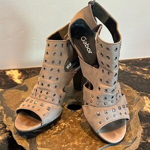 Gabor Studded Taupe Heels